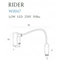 Sieninis šviestuvas RIDER WHITE - 4 - 105,81 €