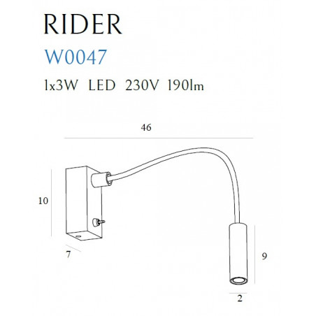 Sieninis šviestuvas RIDER WHITE - 4 - 105,81 €