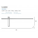 Sieninis šviestuvas SABRE 91 cm juodas - 5 - 111,62 €