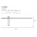 Sieninis šviestuvas SABRE 91 cm baltas - 3 - 111,62 €