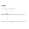 Sieninis šviestuvas SABRE 91 cm baltas - 3 - 111,62 €