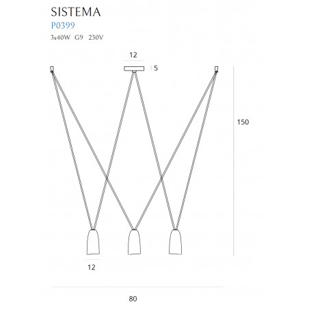 Pakabinamas šviestuvas SISTEMA III - 4 - 112,78 €
