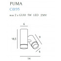 Lubinis šviestuvas PUMA 1 - 2 - 113,95 €