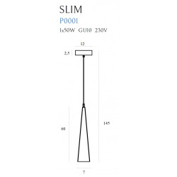 Pakabinamas šviestuvas SLIM baltas 60 - 4 - 115,81 €