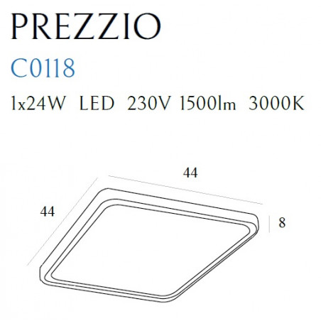 Plafonas PREZZIO SQUARE 44 x 44 cm - 3 - 137,20 €