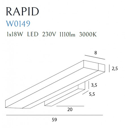 Sieninis šviestuvas RAPID - 5 - 175,81 €