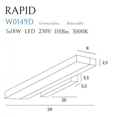 Sieninis šviestuvas  RAPID, DIM - 5 - 195,34 €