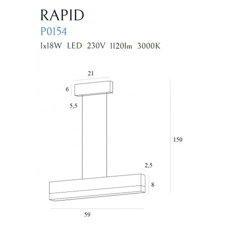 Pakabinamas šviestuvas RAPID - 4 - 208,60 €