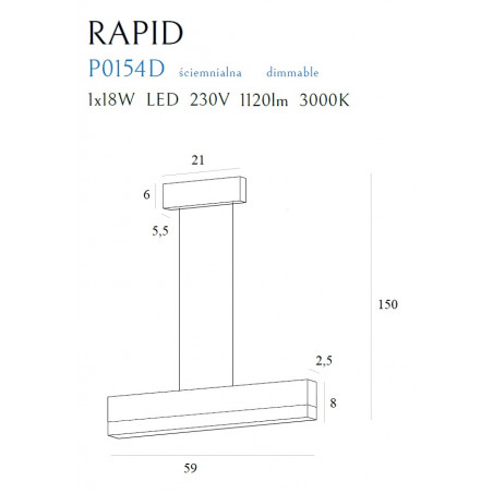 Pakabinamas šviestuvas RAPID, DIM - 4 - 220,22 €
