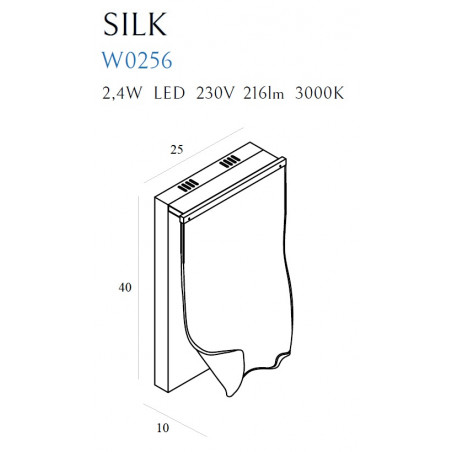 Sieninis šviestuvas SILK - 4 - 241,85 €