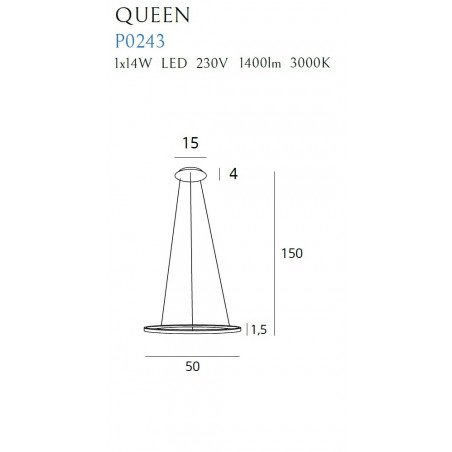Pakabinamas šviestuvas QUEEN I COPPER - 2 - 278,83 €