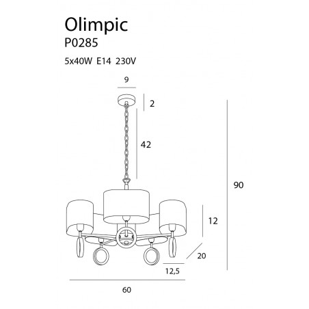 Pakabinamas šviestuvas OLIMPIC - 4 - 330,22 €