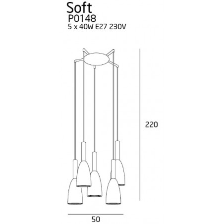 Pakabinamas šviestuvas SOFT 5 juodas - 4 - 346,50 €