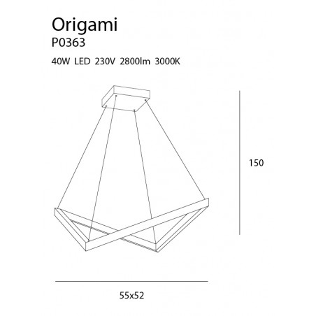 Pakabinamas šviestuvas mažas ORIGAMI - 3 - 363,71 €