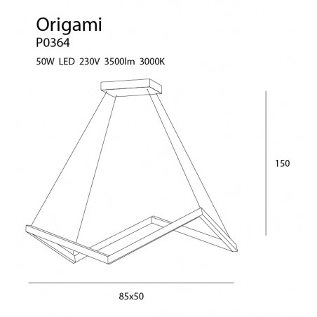 Pakabinamas šviestuvas didelis ORIGAMI - 3 - 486,03 €