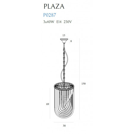 Pakabinamas šviestuvas PLAZA ∅ 38 cm - 4 - 525,56 €
