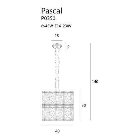 Pakabinamas šviestuvas PASCAL 40 cm - 3 - 583,47 €