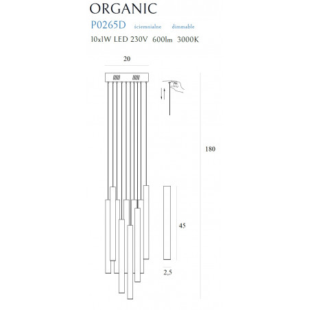 Pakabinamas šviestuvas ORGANIC 10x auksinis mažas, DIM - 6 - 660,67 €