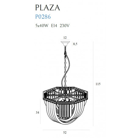 Pakabinamas šviestuvas PLAZA ∅ 52 cm - 4 - 690,68 €