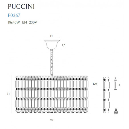 Pakabinamas šviestuvas PUCCINI 60cm - 5 - 823,47 €