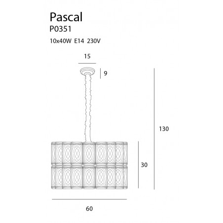 Pakabinamas šviestuvas PASCAL 60 cm - 3 - 853,46 €