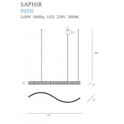 Pakabinamas šviestuvas SAPHIR 18W - 2 - 974,39 €