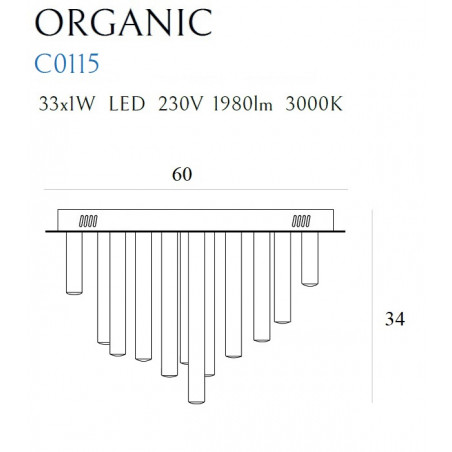 Plafonas ORGANIC 33x1 CHROM - 3 - 1 009,04 €