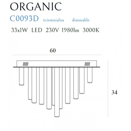 Plafonas ORGANIC 33x1 COPPER, DIM - 3 - 1 037,65 €
