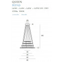 Pakabinamas šviestuvas QUEEN IV CHROM, DIM - 2 - 1 391,81 €