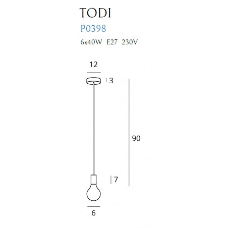 Pakabinamas šviestuvas TODI I - 3 - 22,09 €