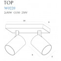 Sieninis šviestuvas TOP2 baltas - 2 - 50,00 €