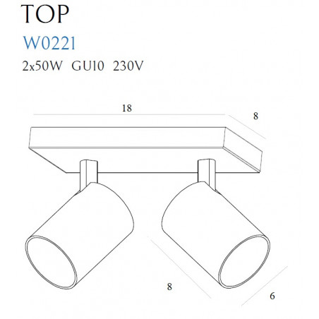 Sieninis šviestuvas TOP2 juodas - 2 - 50,00 €