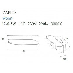 Sieninis šviestuvas ZAFIRA WHITE 6W - 5 - 79,06 €