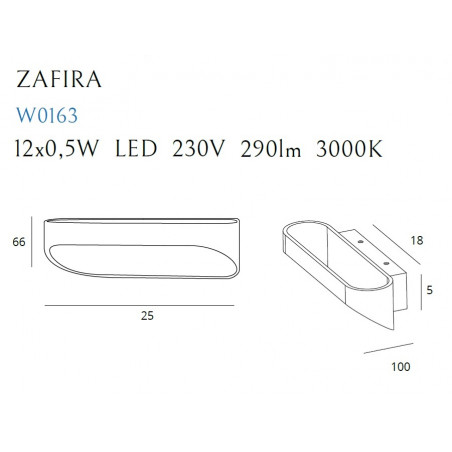 Sieninis šviestuvas ZAFIRA WHITE 6W - 5 - 79,06 €