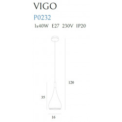 Pakabinamas šviestuvas VIGO I juodas - 5 - 83,95 €
