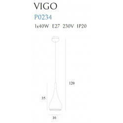 Pakabinamas šviestuvas VIGO I baltas - 3 - 83,95 €