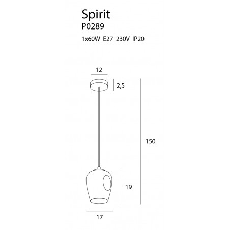 Pakabinamas šviestuvas SPIRIT I SMOKY GREY - 3 - 92,78 €
