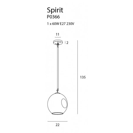 Pakabinamas šviestuvas SPIRIT II SMOKY GREY - 2 - 92,78 €