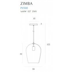 Pakabinamas šviestuvas ZIMBA AMBER - 3 - 92,78 €