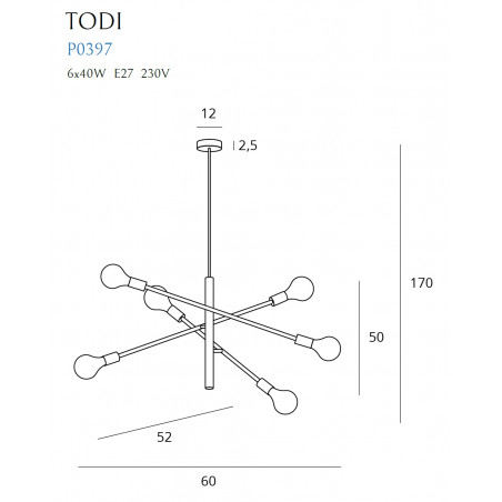 Pakabinamas šviestuvas TODI VI - 5 - 103,48 €