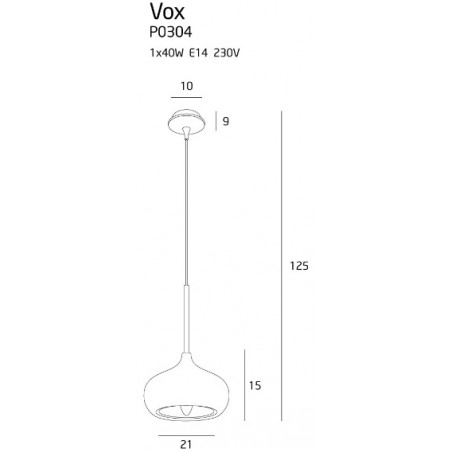 Pakabinamas šviestuvas VOX CHROM - 2 - 112,55 €