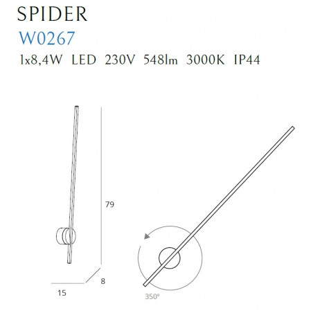 Sieninis šviestuvas SPIDER BLACK IP44 - 4 - 115,58 €