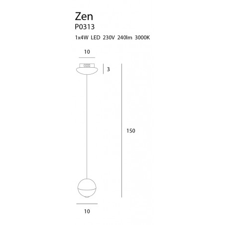 Pakabinamas šviestuvas ZEN 1 CHROM - 4 - 139,30 €