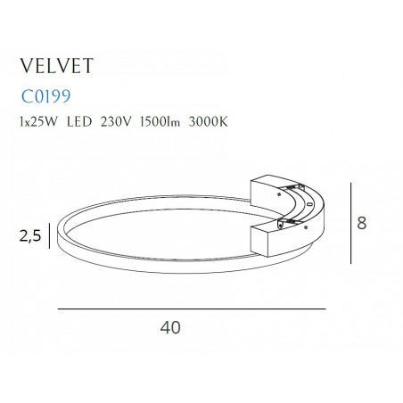 Plafonas VELVET 25W  Ø: 40 cm - 3 - 150,92 €