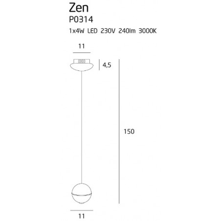 Pakabinamas šviestuvas ZEN 1 vario - 3 - 157,20 €