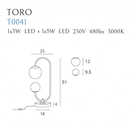 Stalinė lempa TORO - 6 - 162,55 €