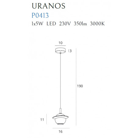 Pakabinamas šviestuvas URANOS baltas - 4 - 174,65 €