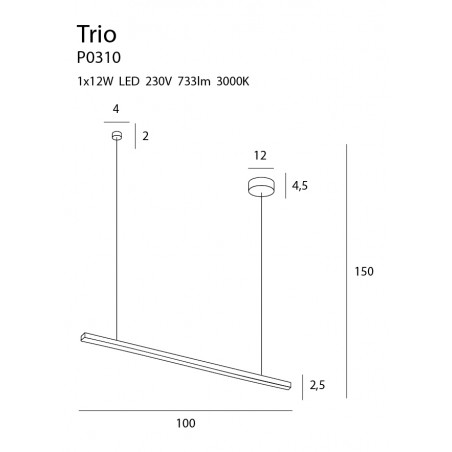 Pakabinamas šviestuvas TRIO 1 - 2 - 185,11 €