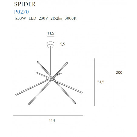 Pakabinamas šviestuvas SPIDER - 4 - 363,71 €