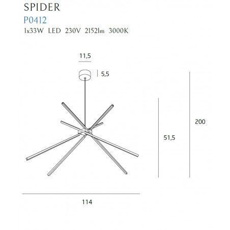 Pakabinamas šviestuvas SPIDER BLACK - 3 - 363,71 €